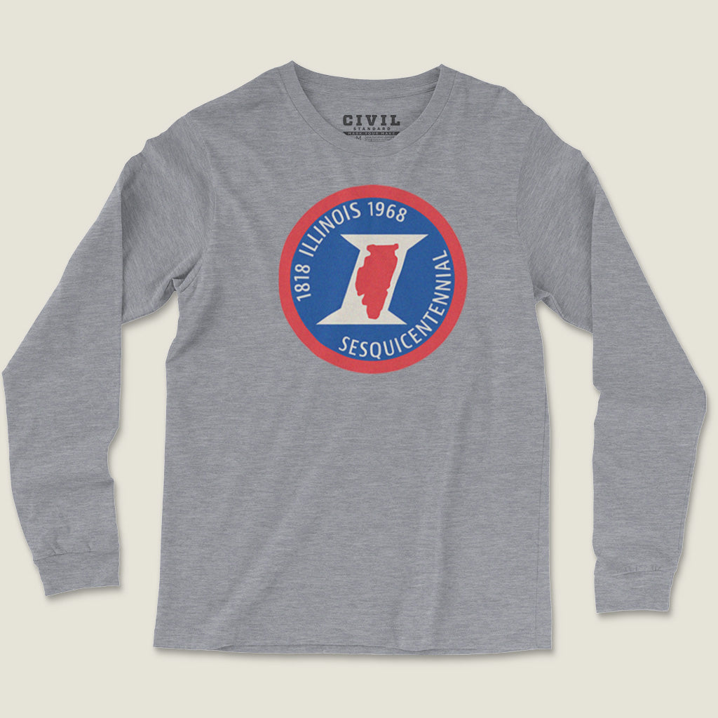 Illinois Sesquicentennial Badge Long Sleeve Tee